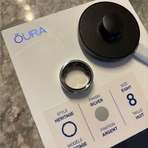 Oura Silver Heritage Ring with Charger SIZE 8